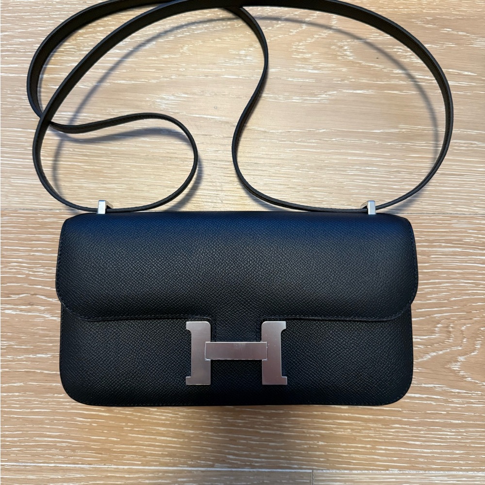 Hermes Constance elan in black epsom leather palladium hardware